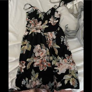 Floral dress. Background is black